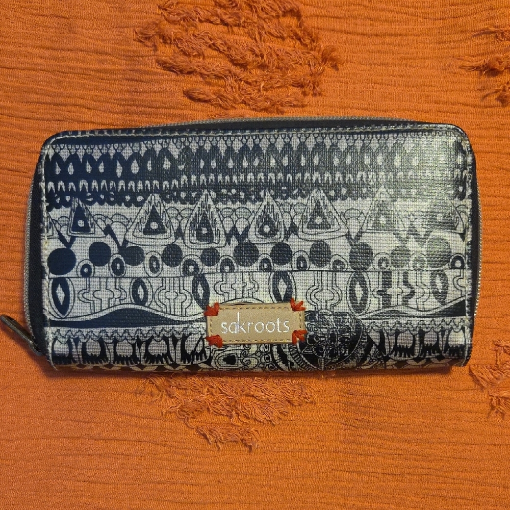 Sakroots Black and White Women's Wallet